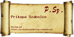 Prikopa Szabolcs névjegykártya