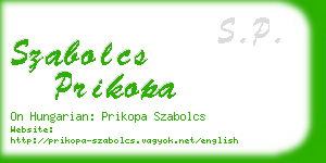 szabolcs prikopa business card